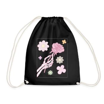 Pastel Danois Esthétique Squelette Main Rouge Rose - Sac de sport léger - noir - Devant
