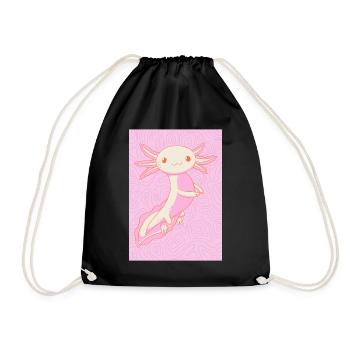 Esthétique pastel danoise Kawaii Axolotl - Sac de sport léger - noir - Devant