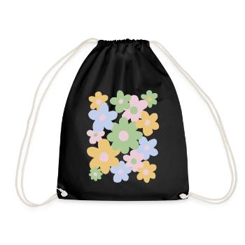 Fleurs danoises à l’esthétique pastel - Sac de sport léger - noir - Devant