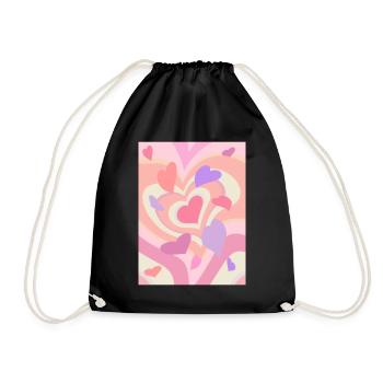 Motif de cœur esthétique pastel danois - Sac de sport léger - noir - Devant
