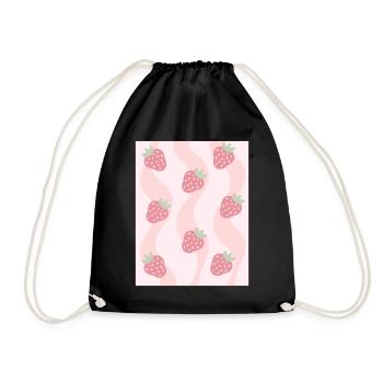 Esthétique pastel danoise Fraises - Sac de sport léger - noir - Devant