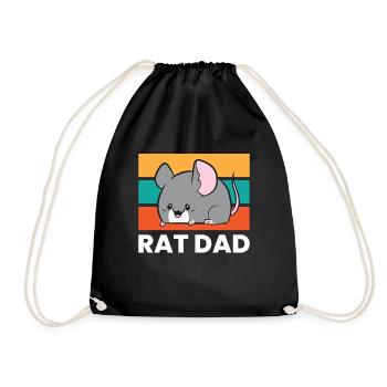 Rat Papa Animal De compagnie Rat Propriétaire Rat Papa Mignon Rats - Sac de sport léger - noir - Devant