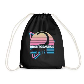 Brontosaurus Dinosaure Rétro - Sac de sport léger - noir - Devant