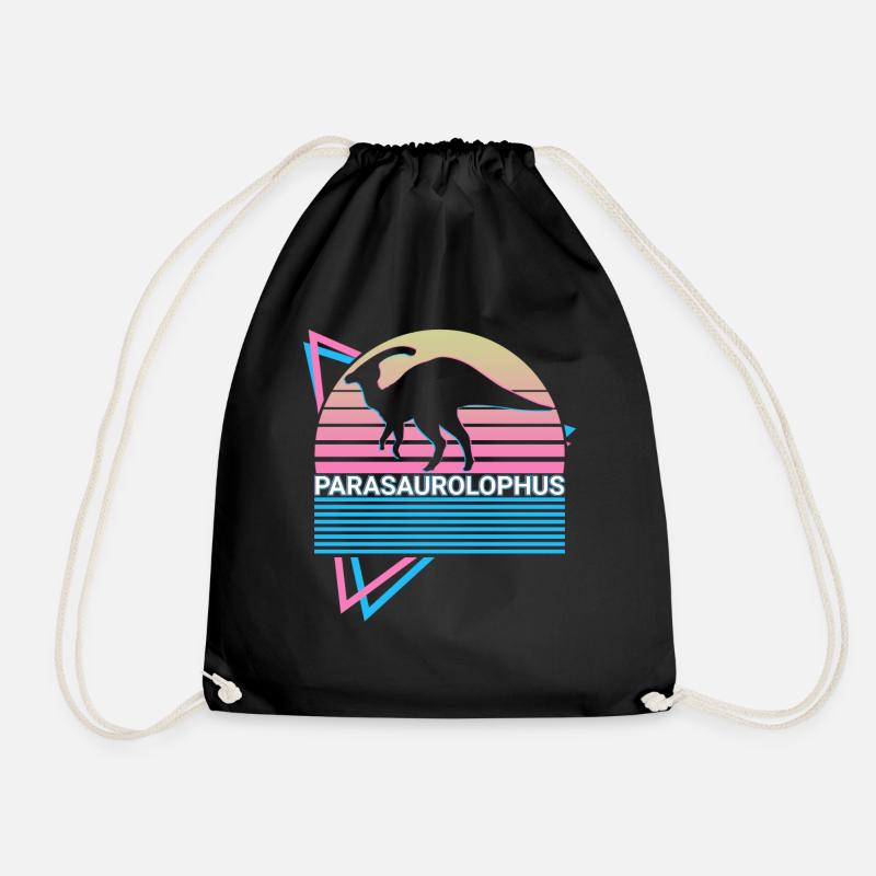 Parasaurolophus Dinosaurier Retro - Turnbeutel - Schwarz