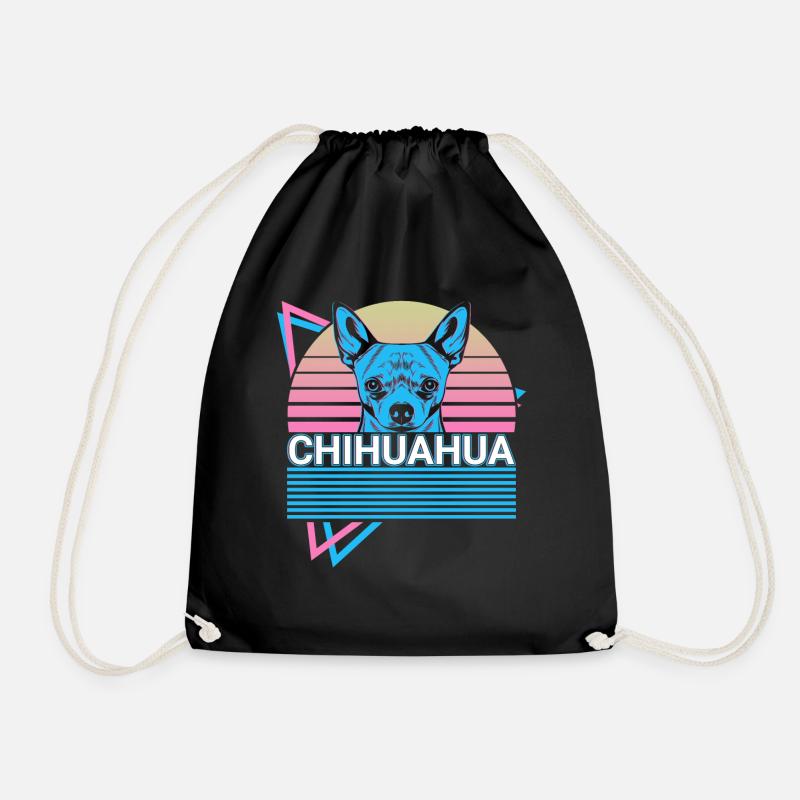 Chihuahua Retro - Turnbeutel - Schwarz