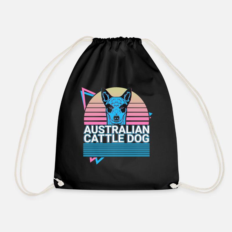 Australian Cattle Dog Retro - Turnbeutel - Schwarz
