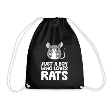 Just a Boy Who Loves Rats - Drawstring Bag - black - Front