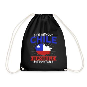 Life without Chile Chile Souvenir - Drawstring Bag - black - Front