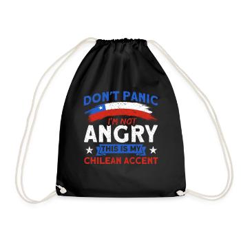 My Chilean Accent Chile Souvenir - Drawstring Bag - black - Front