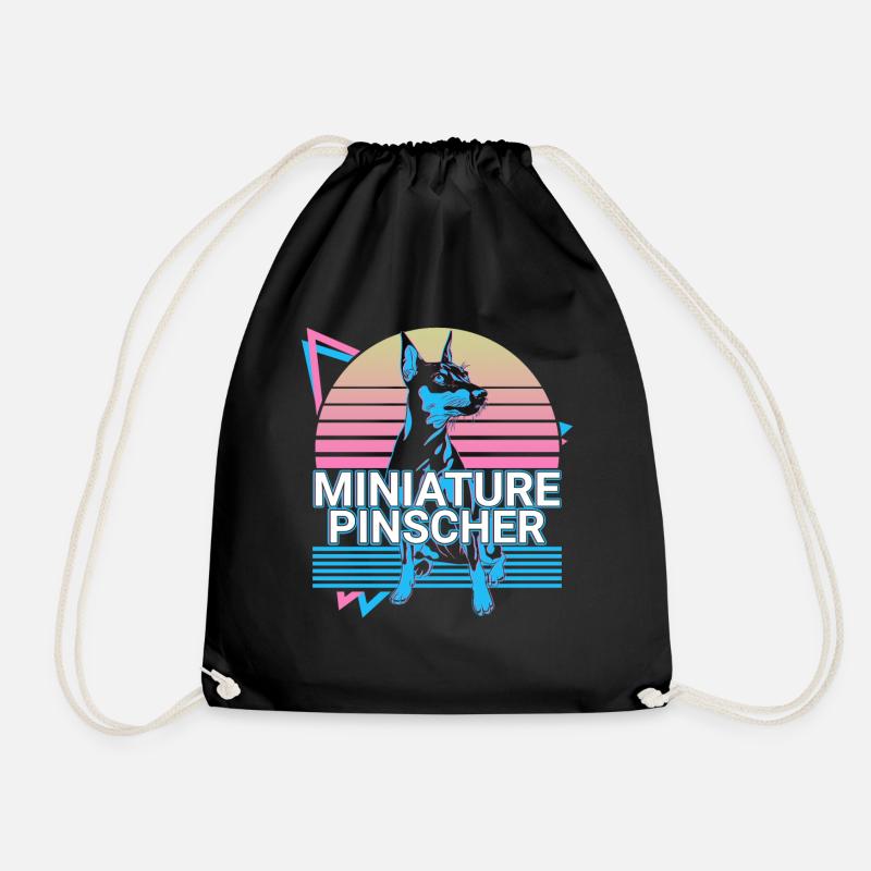 Zwergpinscher Retro - Turnbeutel - Schwarz