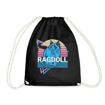 Ragdoll Katze Retro - Turnbeutel - Schwarz - Vorne