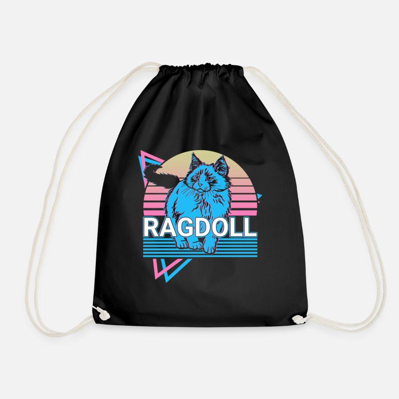 Ragdoll Katze Retro - Turnbeutel - Schwarz