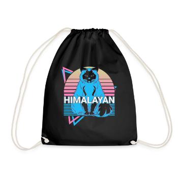 Himalayan Cat Retro - Drawstring Bag - black - Front