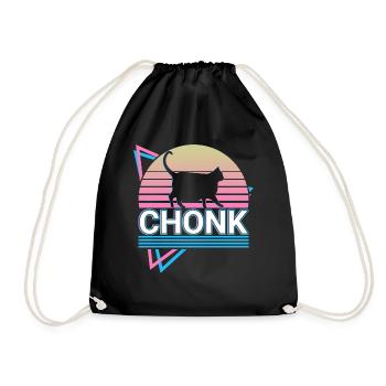 Chonk Katze Retro - Turnbeutel - Schwarz - Vorne