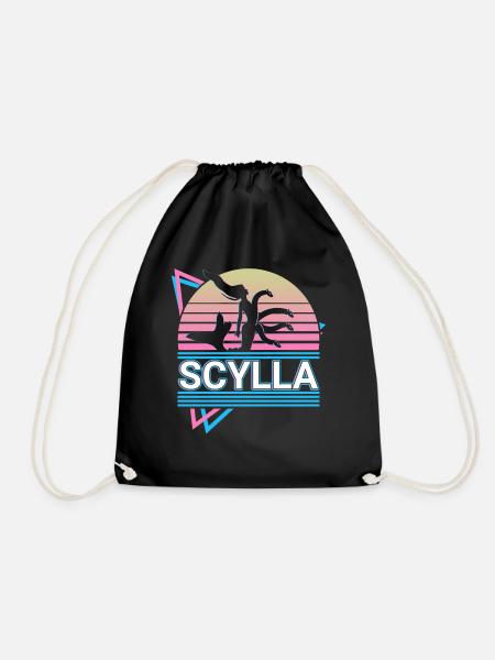 Scylla Skylla Ancient Greek Mythology Retro - Drawstring Bag - black