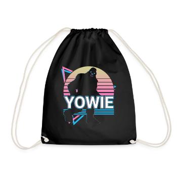 Yowie Kryptide Kryptozoologie Retro - Turnbeutel - Schwarz - Vorne