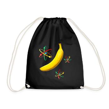 Banana Fruit Atom Chemistry Element Science - Drawstring Bag - black - Front