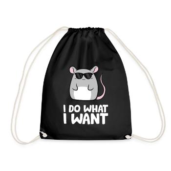 Mice I Do What I Want Rat Mouse - Drawstring Bag - black - Front