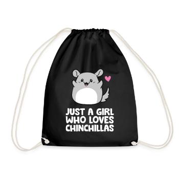 Nur ein Mädchen, das Chinchillas liebt - Turnbeutel - Schwarz - Vorne