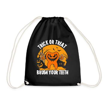 Dentist Halloween Costume Dental Assistant - Drawstring Bag - black - Front