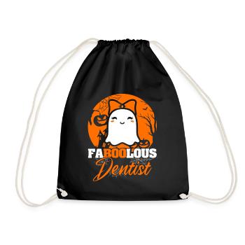 Dentist Halloween Costume Dental Assistant - Drawstring Bag - black - Front