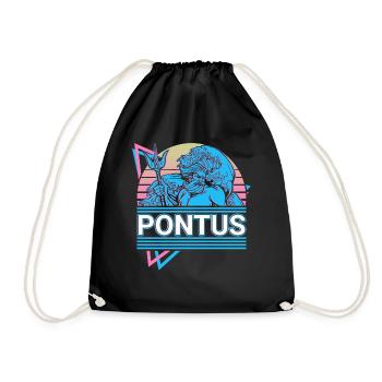 Pontus Greek Deity Ancient Greek Myt - Drawstring Bag - black - Front