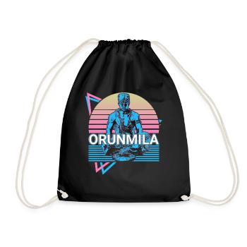 Orunmila Orisha Afrikanische Gottheit Yoruba Relig - Turnbeutel - Schwarz - Vorne
