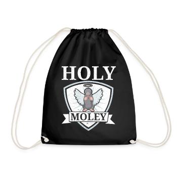 Holey Moley Animal Pun Mole Lover Maulw - Drawstring Bag - black - Front