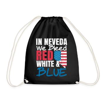 In Nevada we bleed white and blue USA America - Drawstring Bag - black - Front