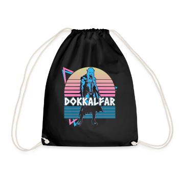 Dokkalfar Norse Mythology Dark Elves Retro - Drawstring Bag - black - Front