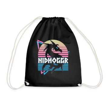 Nidhoggr Wikinger Nordischer Drache Nordische Myth - Turnbeutel - Schwarz - Vorne