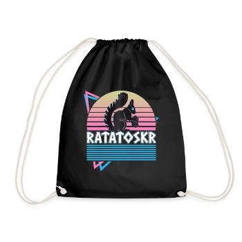 Ratatoskr Squirrel Norse Mythology Retro - Drawstring Bag - black - Front