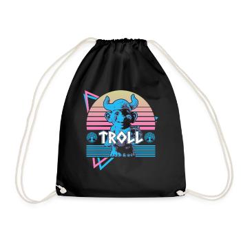 Troll Nordische Mythologie Nordischer Troll Nordis - Turnbeutel - Schwarz - Vorne