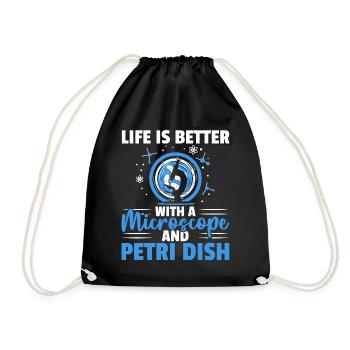 La vie est meilleure avec un microscope et un - Sac de sport léger - noir - Devant