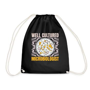 Well-cultivated microbiologist Science Biology - Drawstring Bag - black - Front