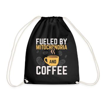 Powered by mitochondria and coffee Caffeine W - Drawstring Bag - black - Front