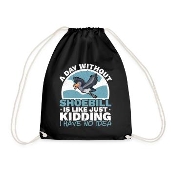A day without a shoebill Bird Lover Whalehead - Drawstring Bag - black - Front