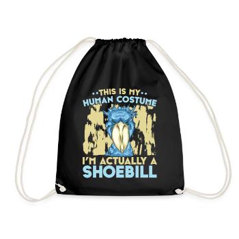 Ich bin eigentlich ein Schuhschnabel-Storch-Wal-Ko - Turnbeutel - Schwarz - Vorne