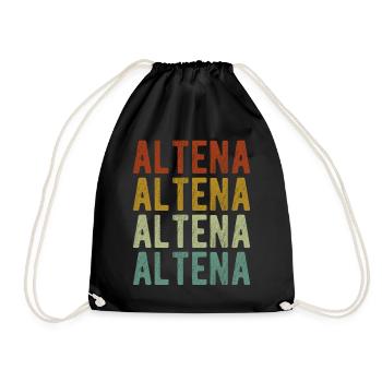 Altena Stadt Retro Vintage - Turnbeutel - Schwarz - Vorne