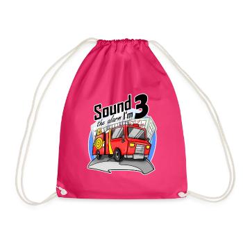 3 ans Jeune pompier camion voiture - Sac de sport léger - fuchsia - Devant