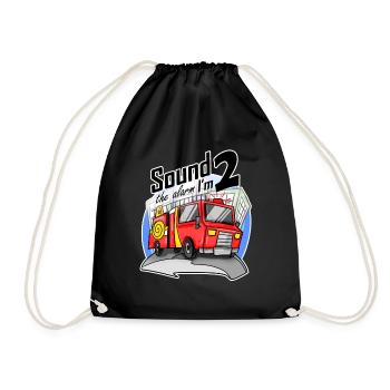 2 ans Jeune camion de pompiers voiture - Sac de sport léger - noir - Devant