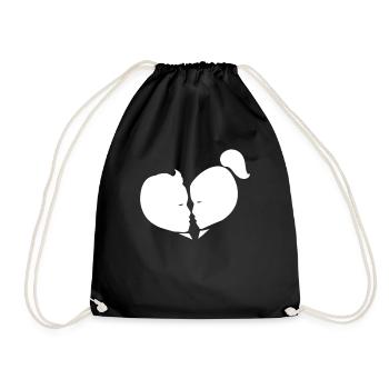 Coeur Amour Connexion Romantique - Sac de sport léger - noir - Devant