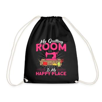 Seamstresses Quilting Lovers Quilting - Drawstring Bag - black - Front