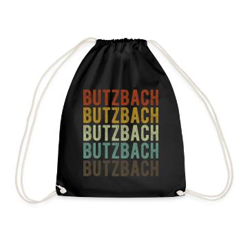 Butzbach Stadt Retro Vintage - Turnbeutel - Schwarz - Vorne