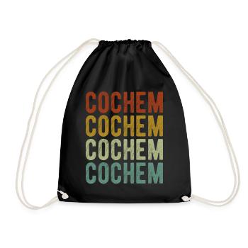 Cochem Stadt Retro Vintage - Turnbeutel - Schwarz - Vorne