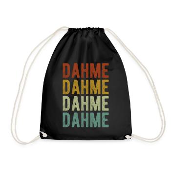 Dahme Stadt Retro Vintage - Turnbeutel - Schwarz - Vorne