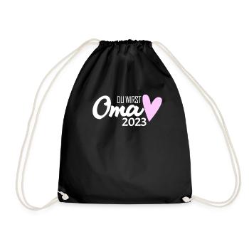 Oma 2023 - Werdende Oma 2023 - Turnbeutel - Schwarz - Vorne