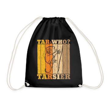 Tar-Who Tarsier Wildtier Tier Tarsierflüsterer - Turnbeutel - Schwarz - Vorne