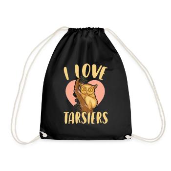 Ich liebe Tarsier Wildtiere Tier Tarsierflüsterer - Turnbeutel - Schwarz - Vorne