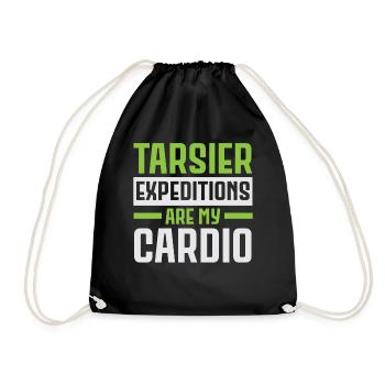 Tarsier Expeditionen sind mein Herzblatt Tier Tars - Turnbeutel - Schwarz - Vorne
